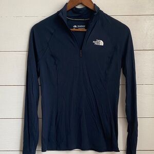 The North Face Dark Blue Smartwool Quarter-Zip Top